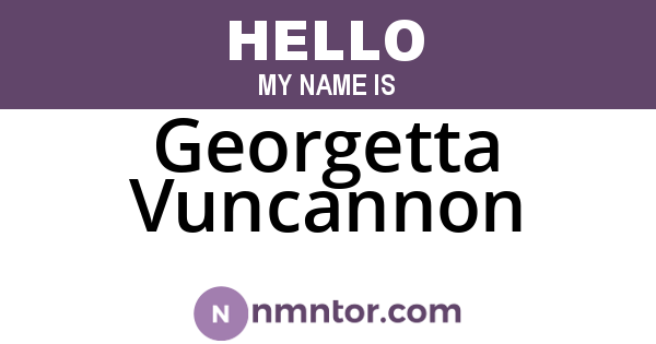Georgetta Vuncannon