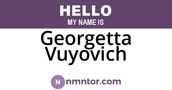 Georgetta Vuyovich