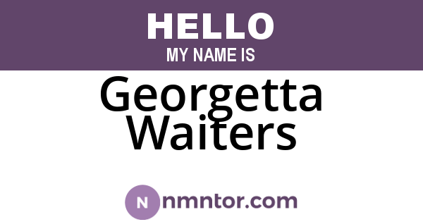 Georgetta Waiters