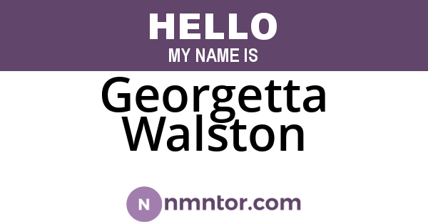Georgetta Walston