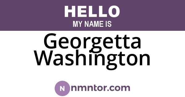 Georgetta Washington