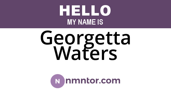 Georgetta Waters