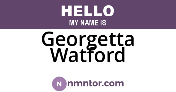 Georgetta Watford