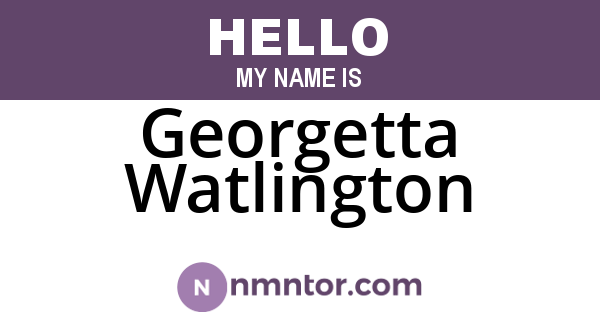 Georgetta Watlington