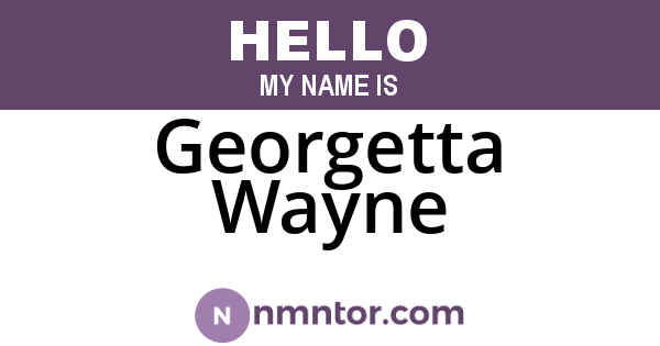 Georgetta Wayne