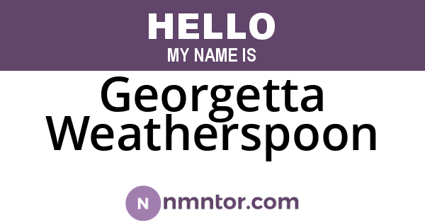 Georgetta Weatherspoon