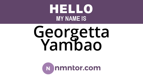 Georgetta Yambao