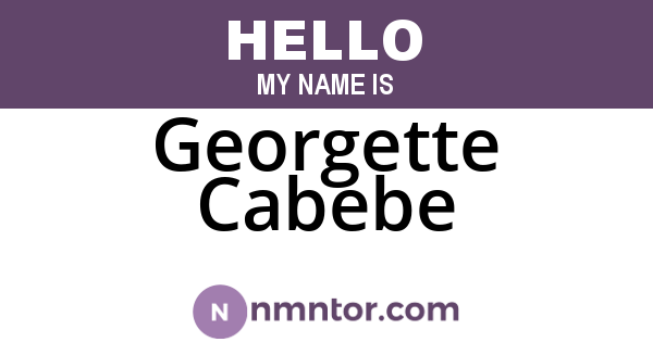 Georgette Cabebe
