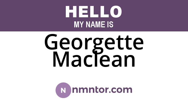 Georgette Maclean