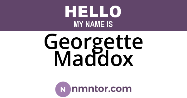 Georgette Maddox