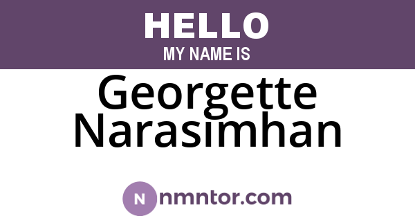 Georgette Narasimhan