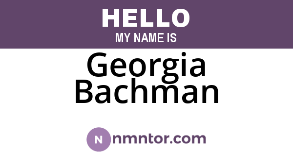 Georgia Bachman