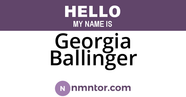 Georgia Ballinger