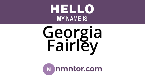 Georgia Fairley