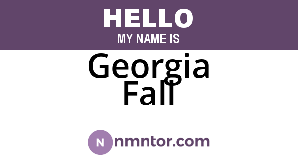 Georgia Fall