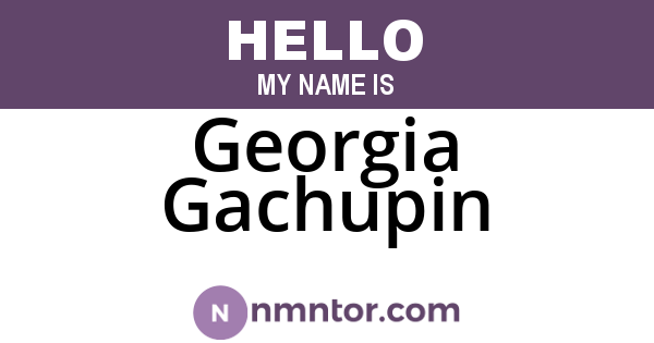 Georgia Gachupin