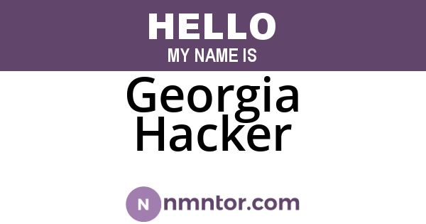 Georgia Hacker