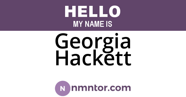 Georgia Hackett