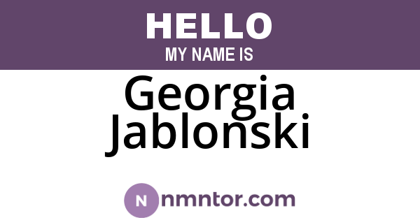 Georgia Jablonski