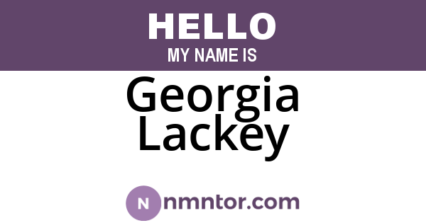 Georgia Lackey