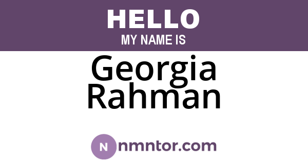 Georgia Rahman