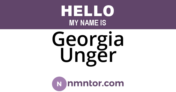 Georgia Unger