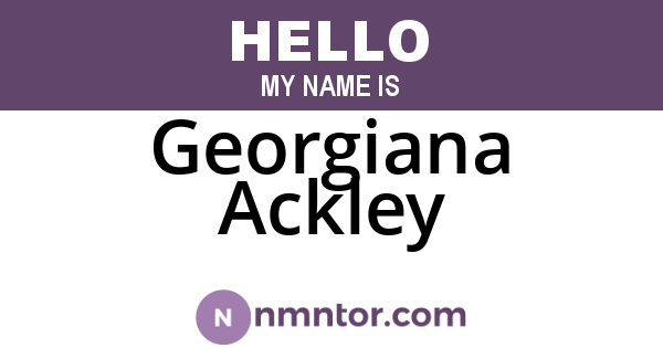 Georgiana Ackley