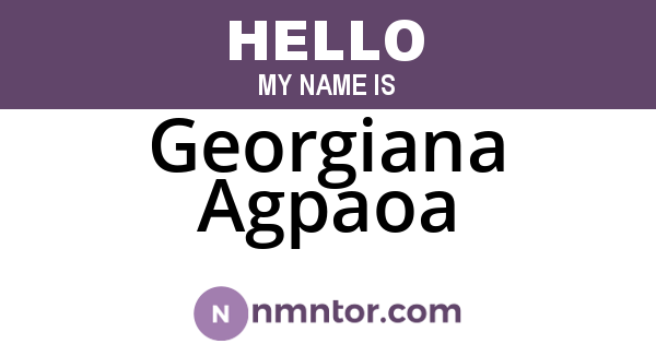 Georgiana Agpaoa