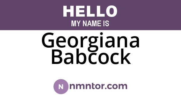 Georgiana Babcock