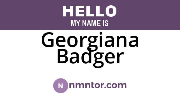 Georgiana Badger