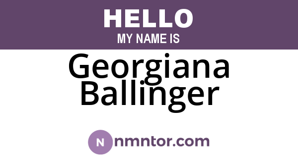 Georgiana Ballinger