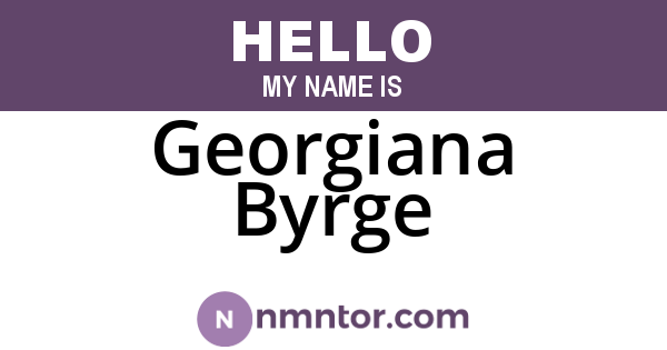 Georgiana Byrge