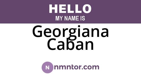 Georgiana Caban