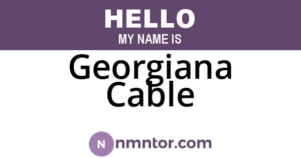 Georgiana Cable