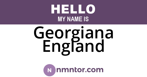 Georgiana England