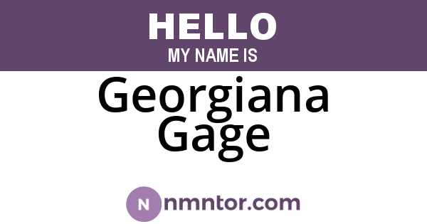 Georgiana Gage
