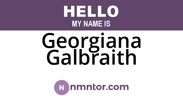 Georgiana Galbraith