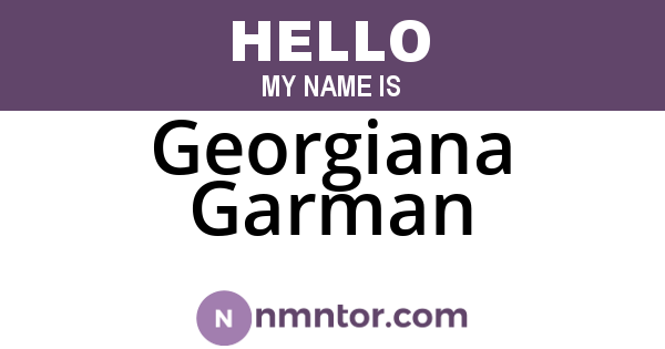 Georgiana Garman