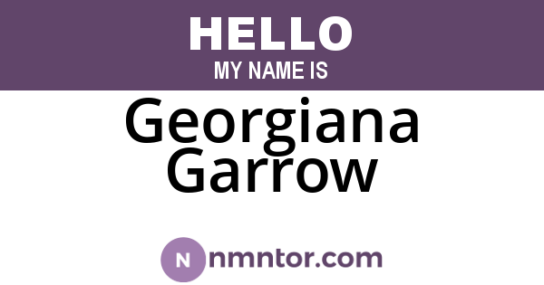 Georgiana Garrow
