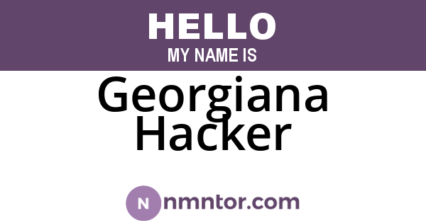 Georgiana Hacker
