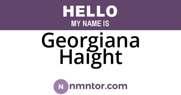 Georgiana Haight