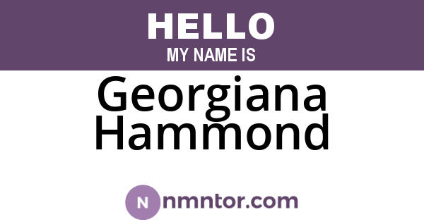 Georgiana Hammond