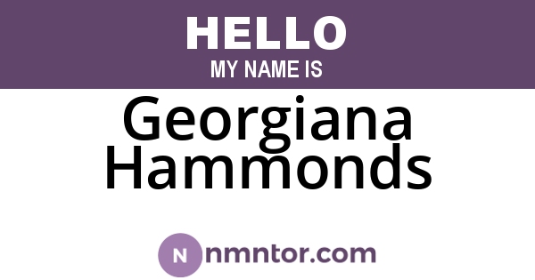 Georgiana Hammonds