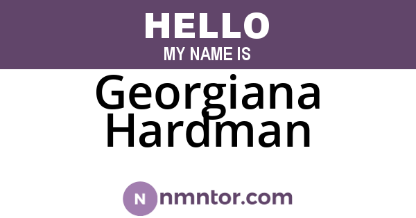 Georgiana Hardman