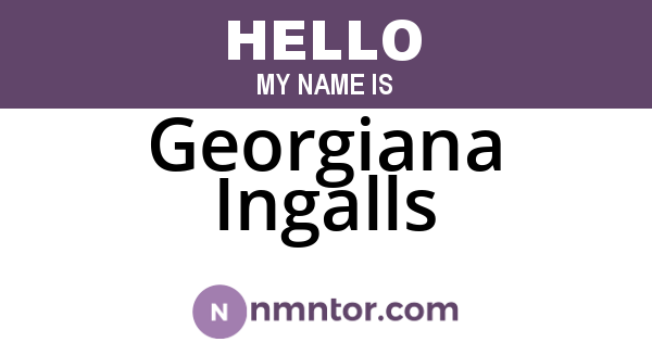 Georgiana Ingalls