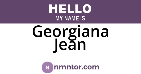 Georgiana Jean