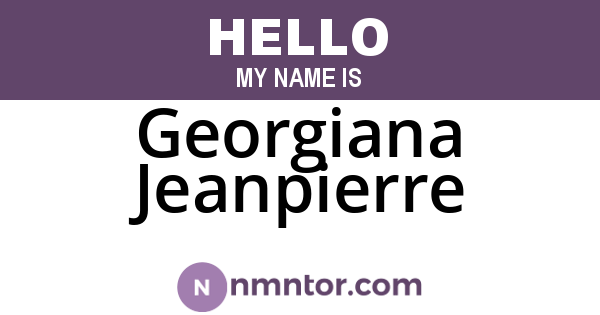Georgiana Jeanpierre