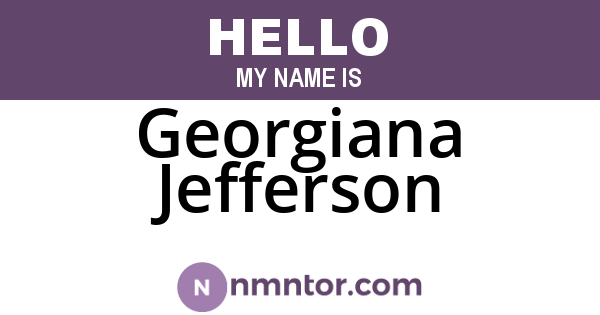 Georgiana Jefferson