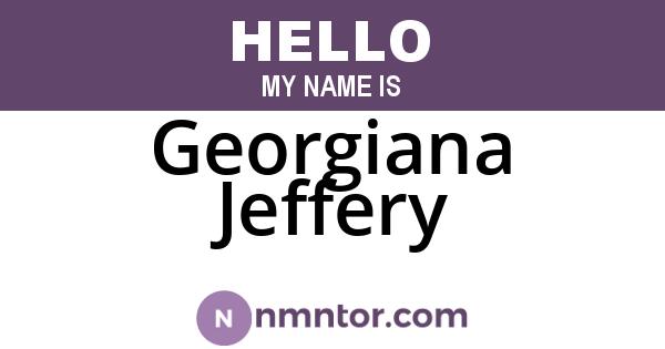 Georgiana Jeffery