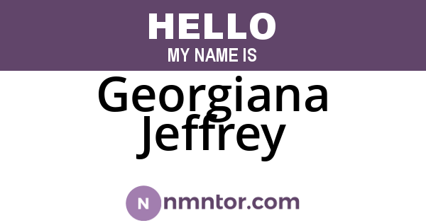 Georgiana Jeffrey